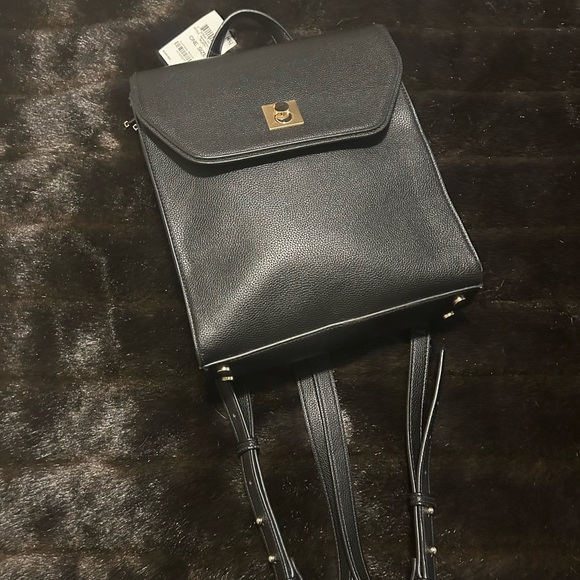 Alfani Handbags - Alfani Black Leather Backpack